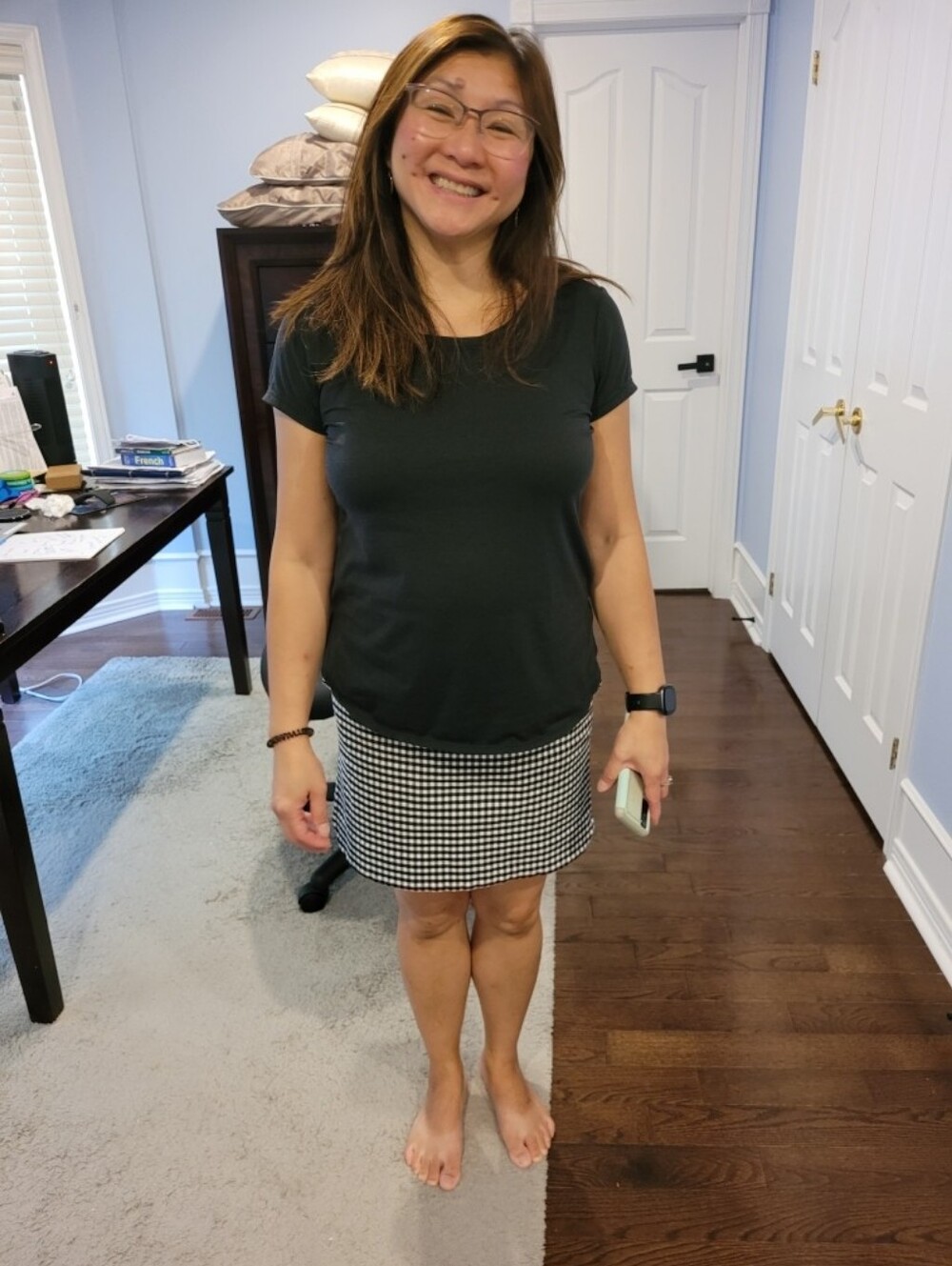Black and White Gingham Women’s Skirt